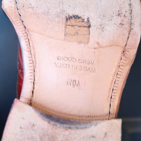 Franceschetti 8-M Burgundy Red Mens Norvegese Oxford Dress Shoes - Picture 14 of 15